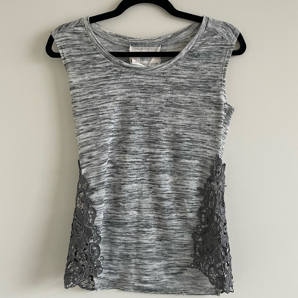 Tank Top with Lace Cut XS